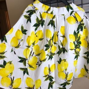 Midi spring skirt lemon pattern size S